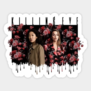 EVE AND VILLANELLE FLOWERS Sticker